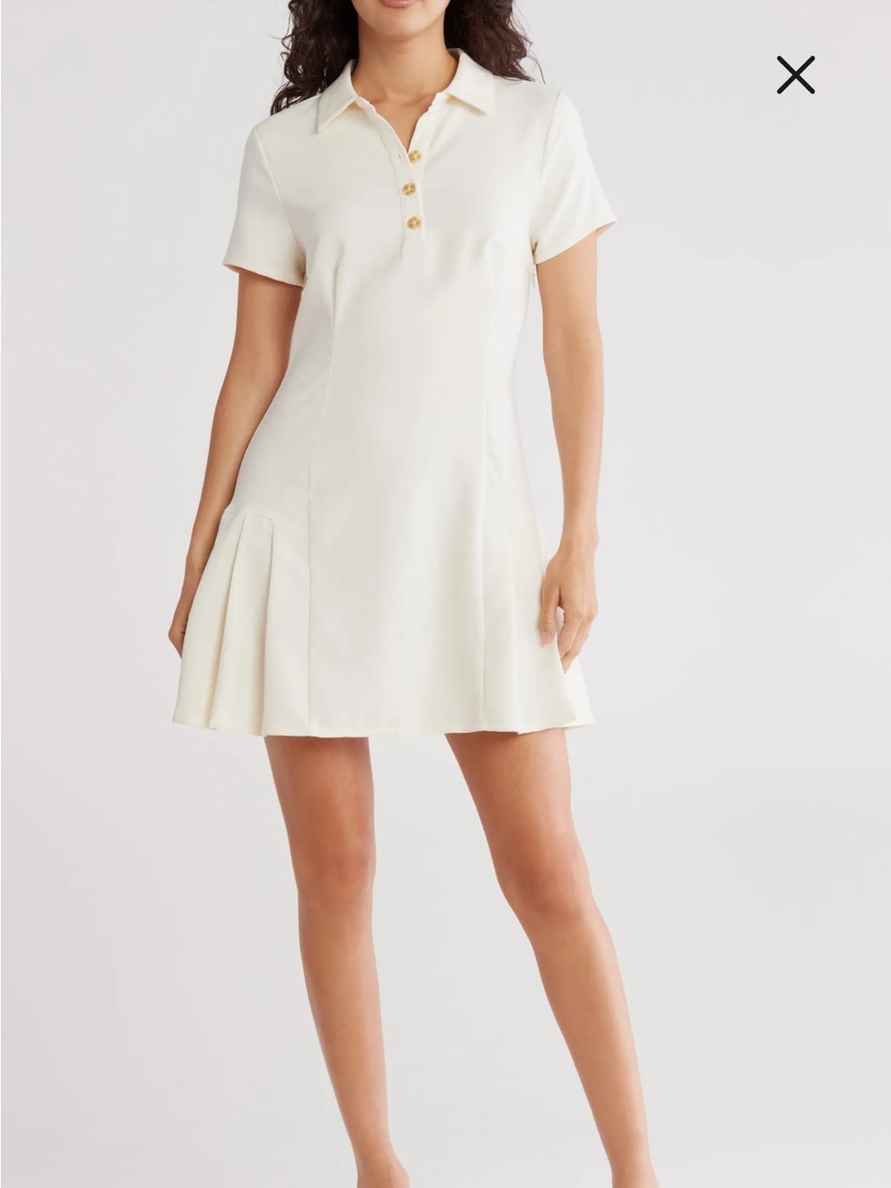 French Connection Cream Polo Collar Mini Dress Size Small